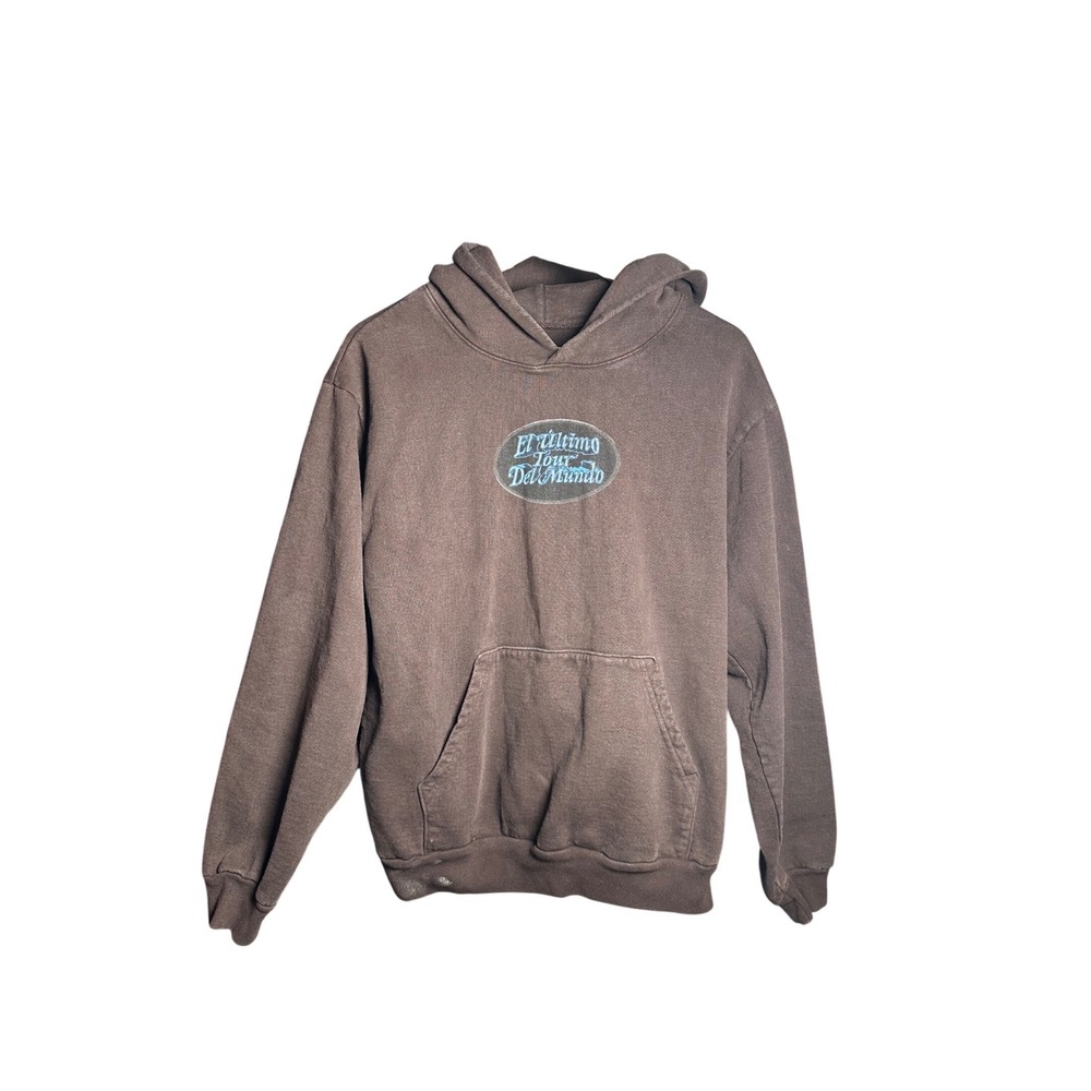 Bad Bunny El Ultimo Tour Del Mundo Hoodie Brown 2022 Merch Size Large